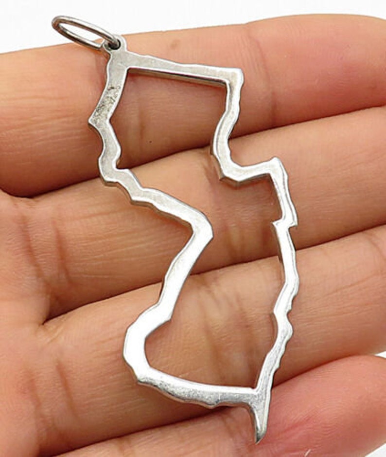 925 sterling silver p4417 vintage open map of italy designed drop pendant