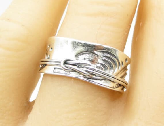 925 sterling silver - concave swirled slip knot de