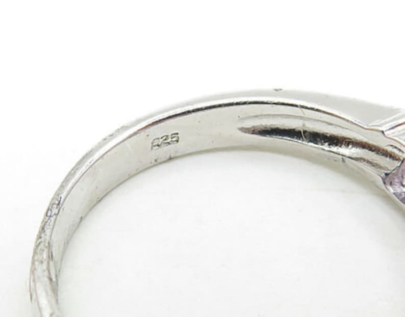 925 sterling silver prong set amethyst half eternity band ring sz 7 r7338