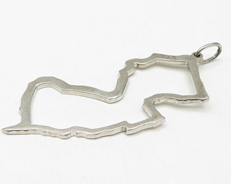 925 sterling silver p4417 vintage open map of italy designed drop pendant