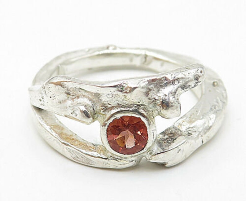 r9210 topaz accented wrap design textured band ring sz 7 925 sterling silver