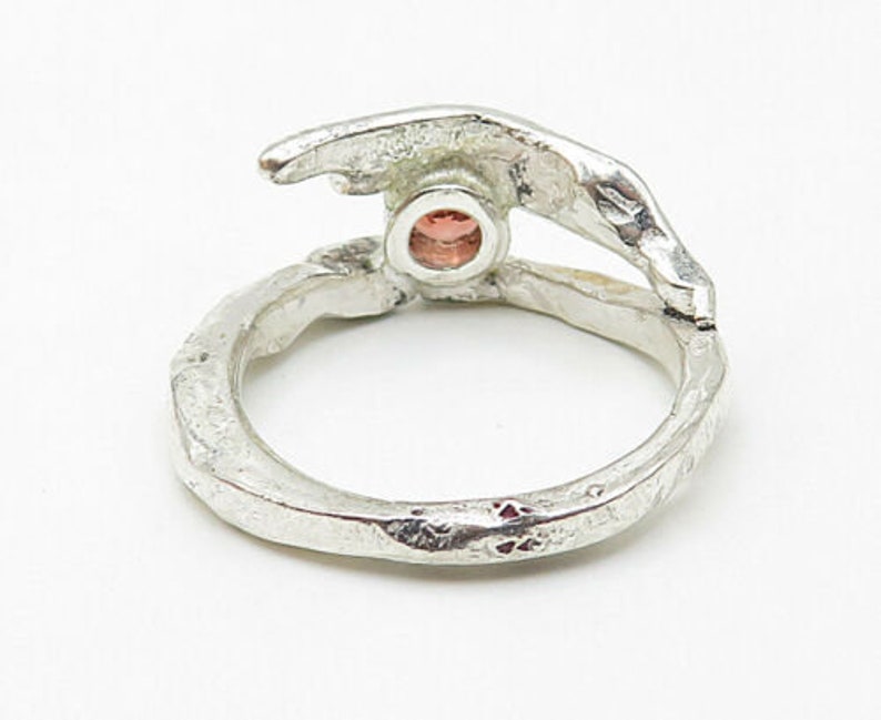 r9210 topaz accented wrap design textured band ring sz 7 925 sterling silver
