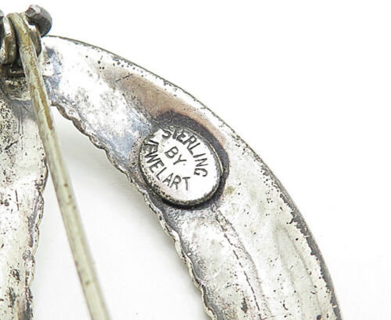 Jewel art 925 sterling silver bp2835 vintage rope twist trimmed brooch pin