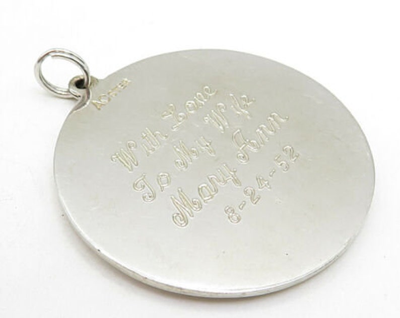 p4518 vintage 25th anniversary quoted pendant 925 sterling silver