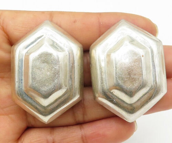 Mexico 925 silver - vintage hollow hexagon non pie