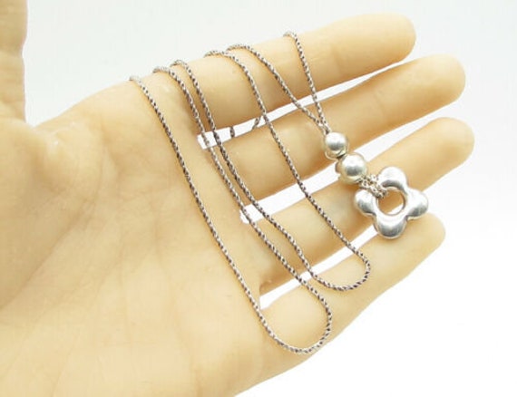 925 sterling silver - floral beaded slip knot deta