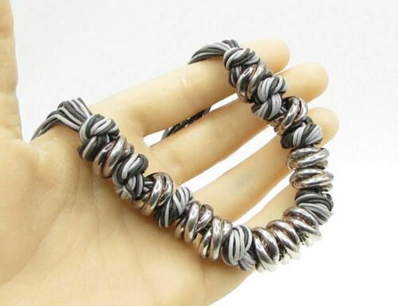 Milor 925 sterling silver - monochrome knot & bead