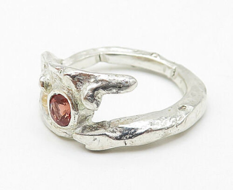 r9210 topaz accented wrap design textured band ring sz 7 925 sterling silver
