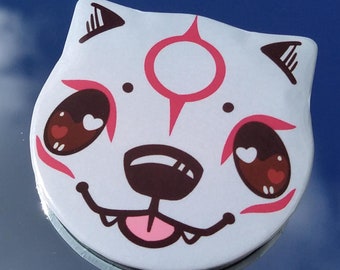 White Wolf Okami Pin Button Badge