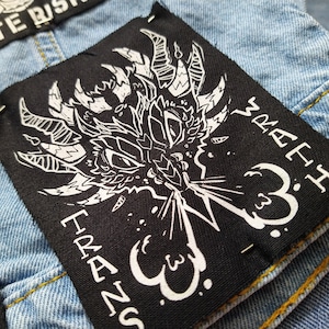 Trans Wrath Pride Dragon Cotton Sew-On Screenprinted Patch