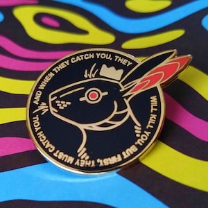 Black Rabbit Watership Down Hard Enamel Pin