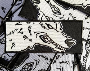 White Wolf Iron-On Embroidered Patch