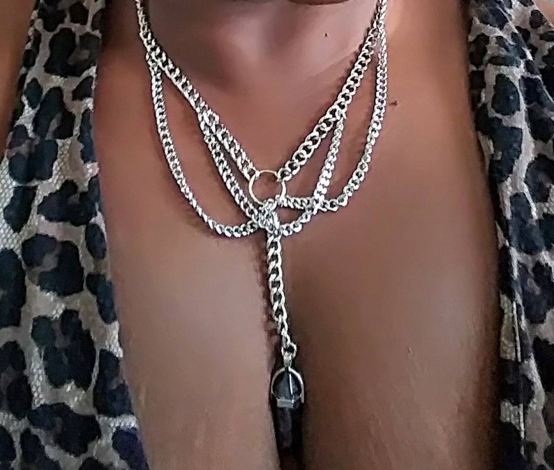 Multi-layer Chain Amethyste Stone Necklace-Lariat