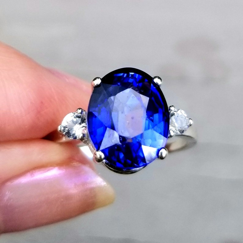 blue and white sapphire ring blue and white sapphire ring