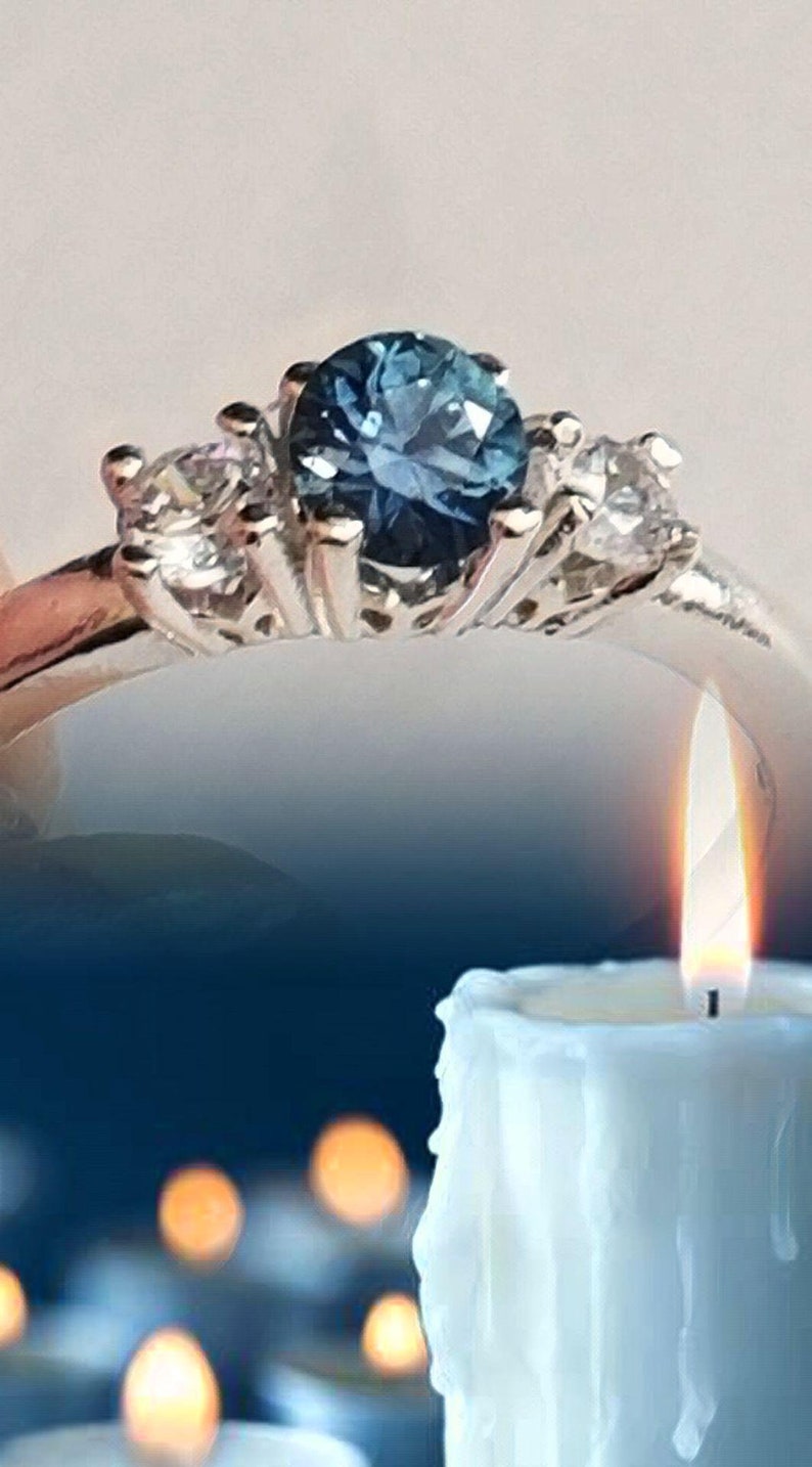 Engagement Untreated .35 ct Montana Blue Sapphire Ring Stackable Ring Petite Blue Montana Sapphire Natural Blue Sapphire Ring Promise