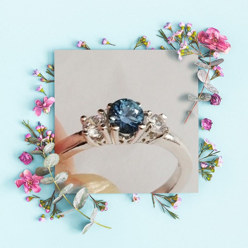 Engagement Untreated .35 ct Montana Blue Sapphire Ring Stackable Ring Petite Blue Montana Sapphire Natural Blue Sapphire Ring Promise