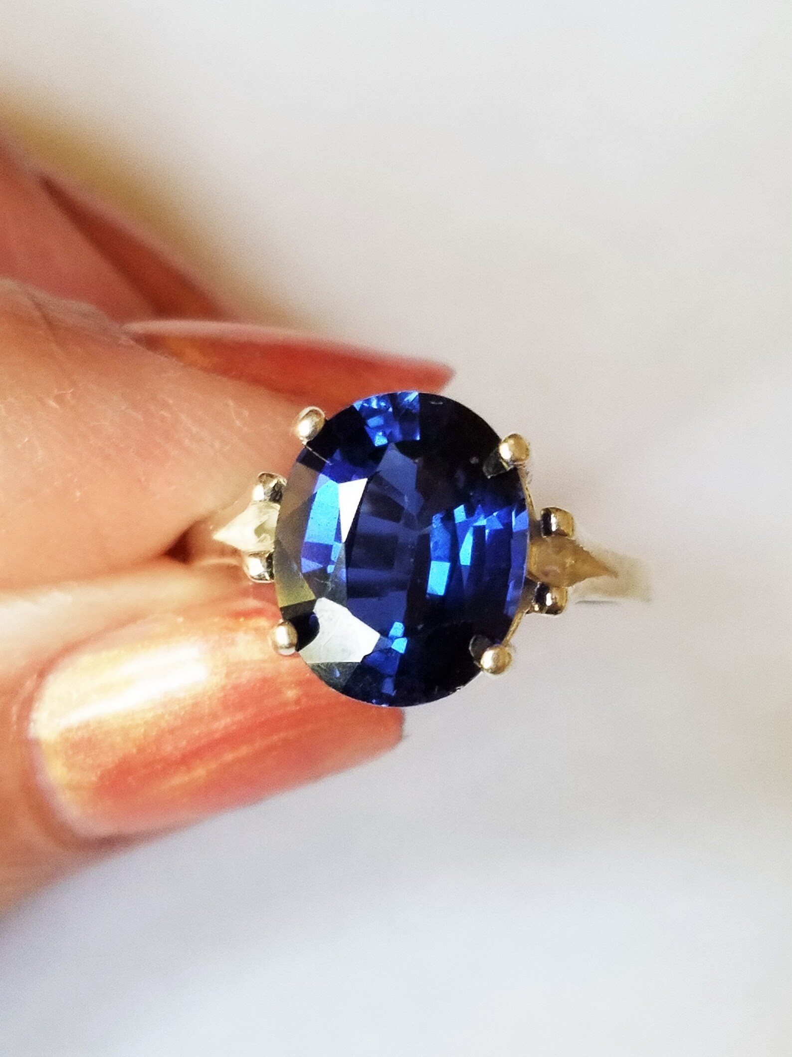 Blue Sapphire Ring Mined Sapphire Ring Large Sapphire of | Etsy