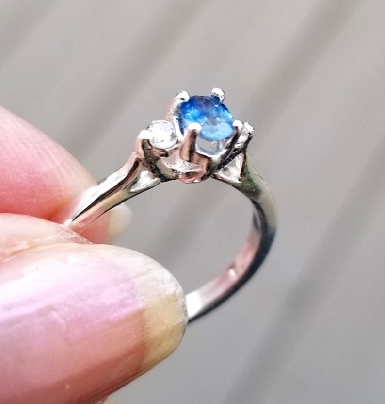 Montana Blue Sapphire Ring Untreated Blue Sapphire Natural | Etsy
