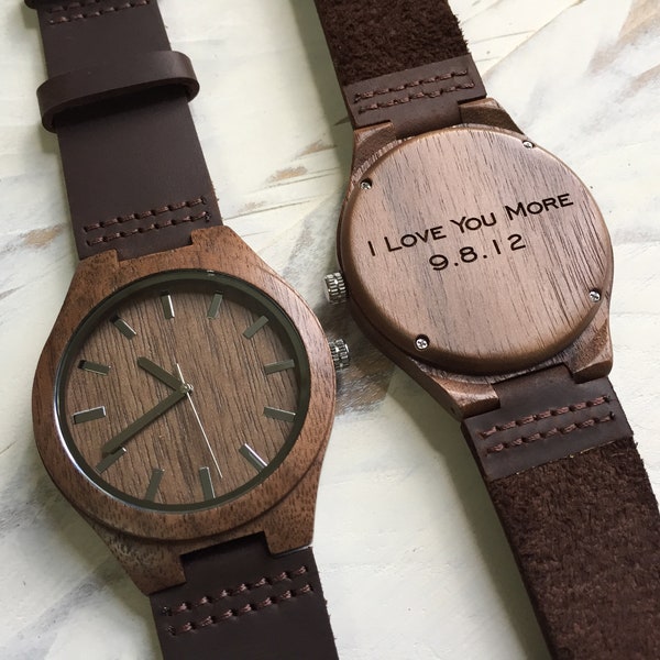 5 Year Anniversary Gifts for Men Boyfriend Christmas Gift Personalized Gift for Men Gifts for Husband Mens Engraved Wooden Watch