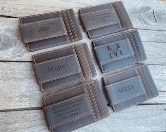 Personalized RFID Money Clip Wallet Graduation Gift for Him
