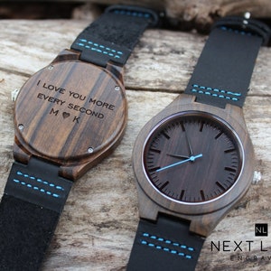 Men Gifts for Husband, Fathers Day Gift for Him, Wooden Watch Unique Gifts for Men Gift for Boyfriend Step Dad Gift image 2