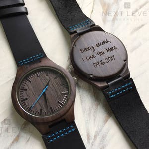 Men Gifts for Husband, Fathers Day Gift for Him, Wooden Watch Unique Gifts for Men Gift for Boyfriend Step Dad Gift image 3