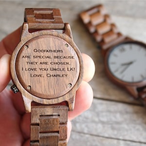 Godfather Gift from Godson Personalized Watch Godparent gift from godchild for Christmas Will you Be my Godfather
