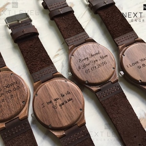 5 Year Anniversary Gifts for Men Boyfriend Christmas Gift Personalized Gift for Men Gifts for Husband Mens Engraved Wooden Watch image 7