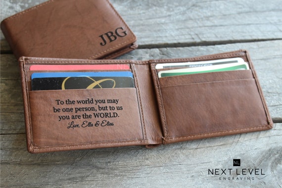 personalized leather wallet for husband