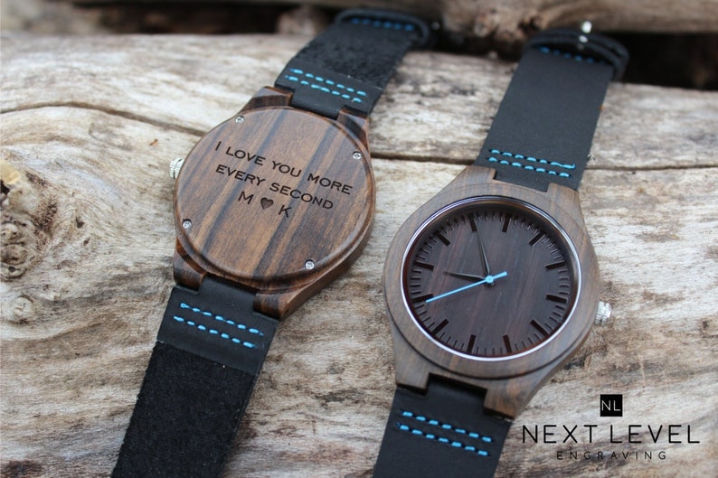 Men Gifts for Husband, Fathers Day Gift for Him, Wooden Watch Unique Gifts for Men Gift for Boyfriend Step Dad Gift image 2