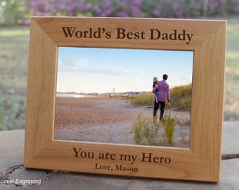 Personalized First Fathers Day Gifts for Dad from Son Gift to Dad Engraved Custom Frame for Daddy