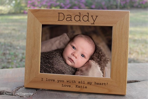 Personalized Picture Frame Gifts for Dad Gift from Son, 1st Time Dad Gifts from Daughter