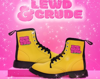 Botas de lona color mostaza para mujer Eat Shit and Die