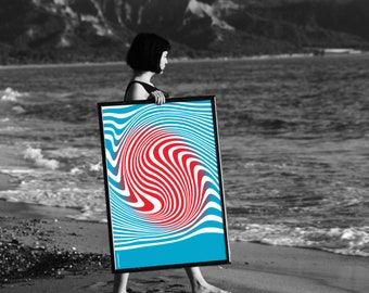 Bauhaus Trip Rising #49, Arte mural digital descargable, Arte mural imprimible, Impresión digital descargable