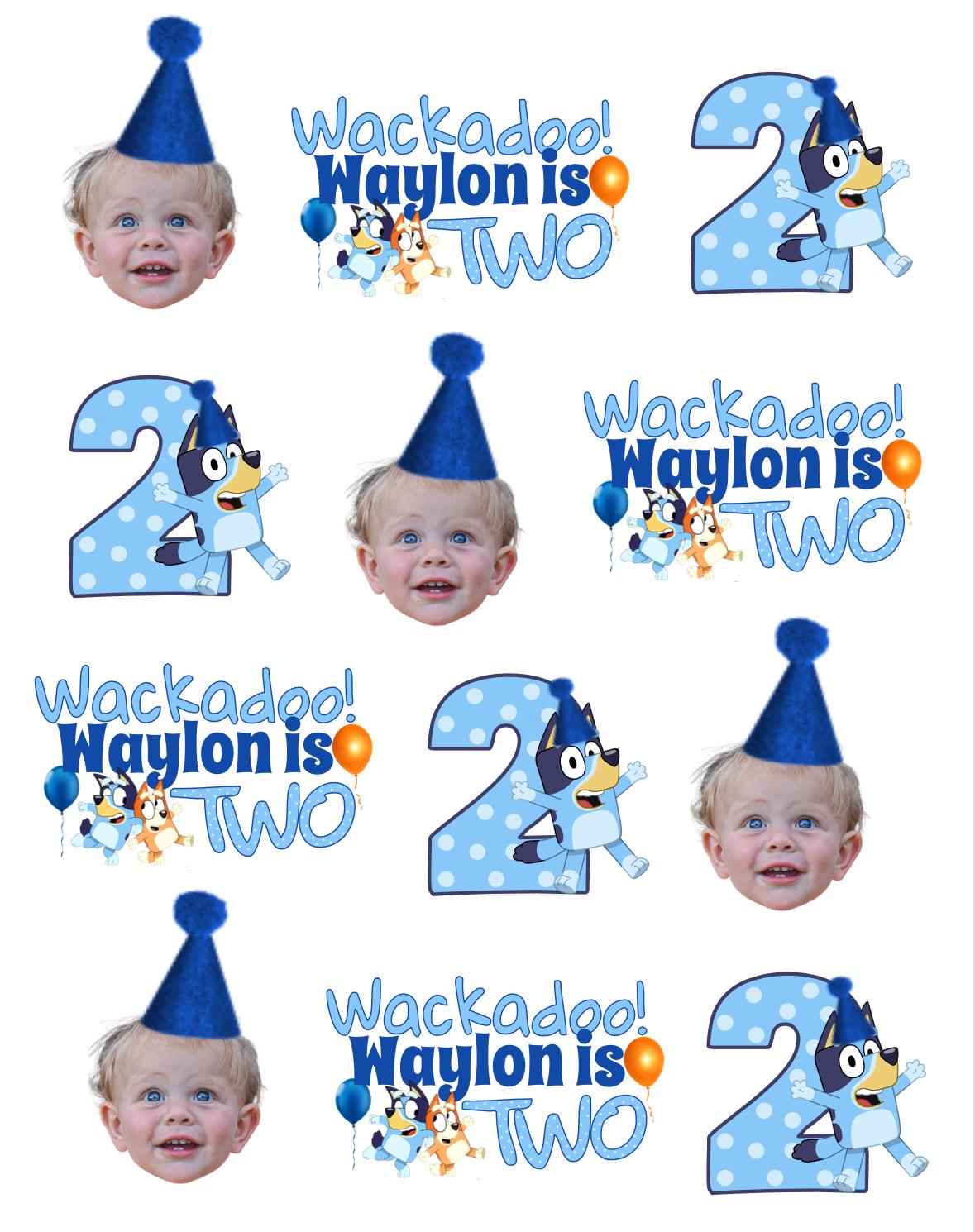 Personalized Bluey & Bingo Face Toppers