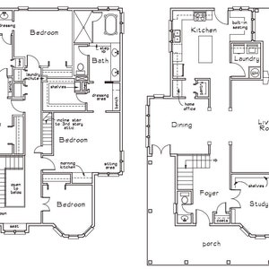 Custom Architectural Drafting Service -Example Floor Plans and Elevation, custom house plans drawn