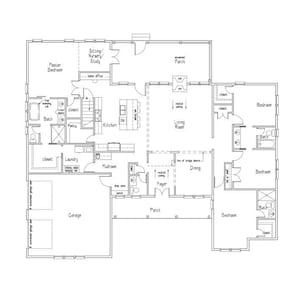 Modern Farmhouse Custom Architectural Drafting Service -Floor Plans and Elevation example, custom house plans drawn