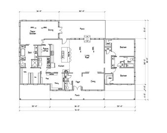 May include: A black and white architectural floor plan of a house, with labelled rooms including the kitchen, living room, and bedrooms. Dimensions are indicated in feet, with overall measurements of 7.92m and 9.14m.