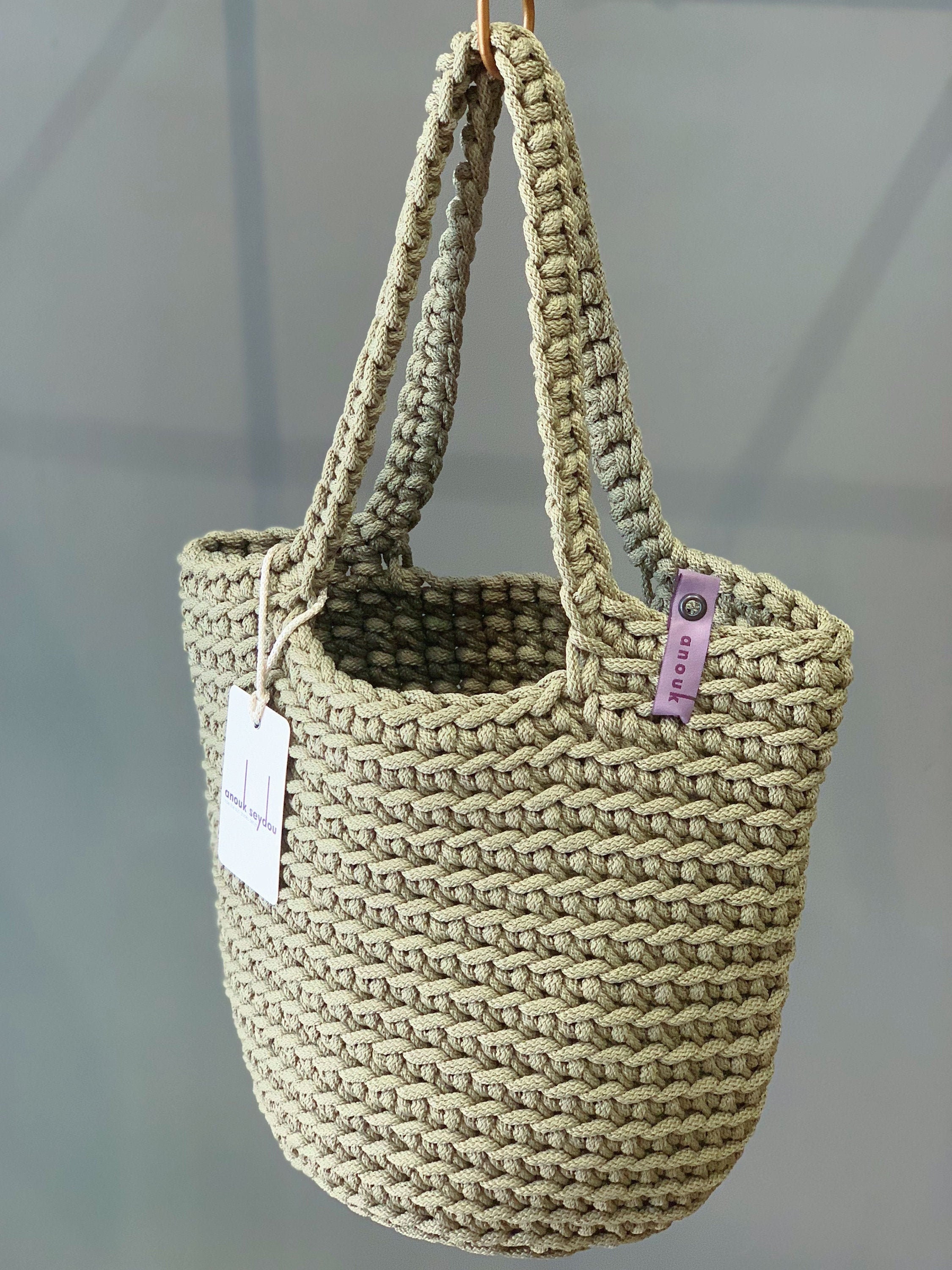 Scandinavian Style Crochet Tote Bag Handmade Knitted Handbag | Etsy