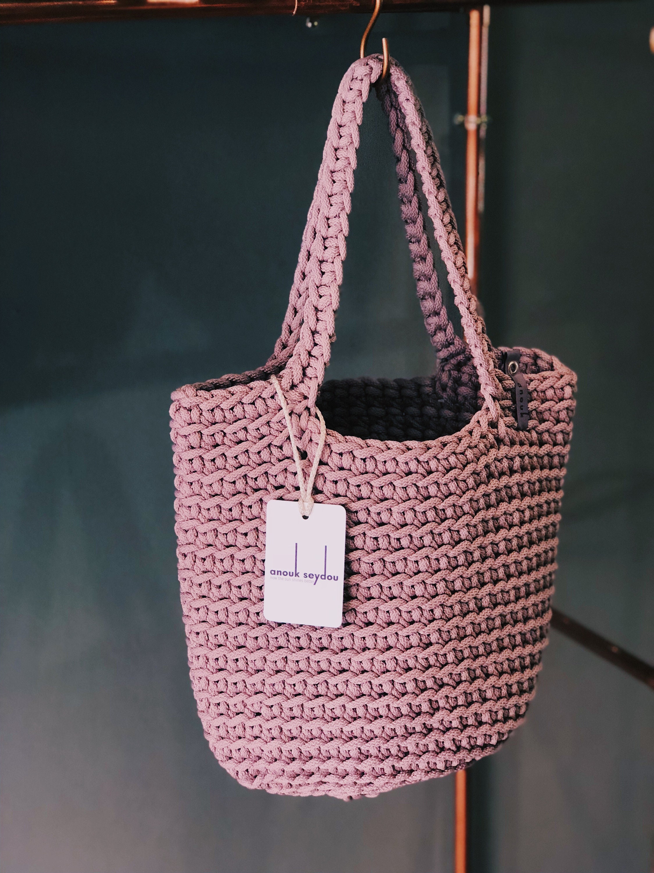 Scandinavian Style Crochet Tote Bag Handmade Knitted Handbag - Etsy