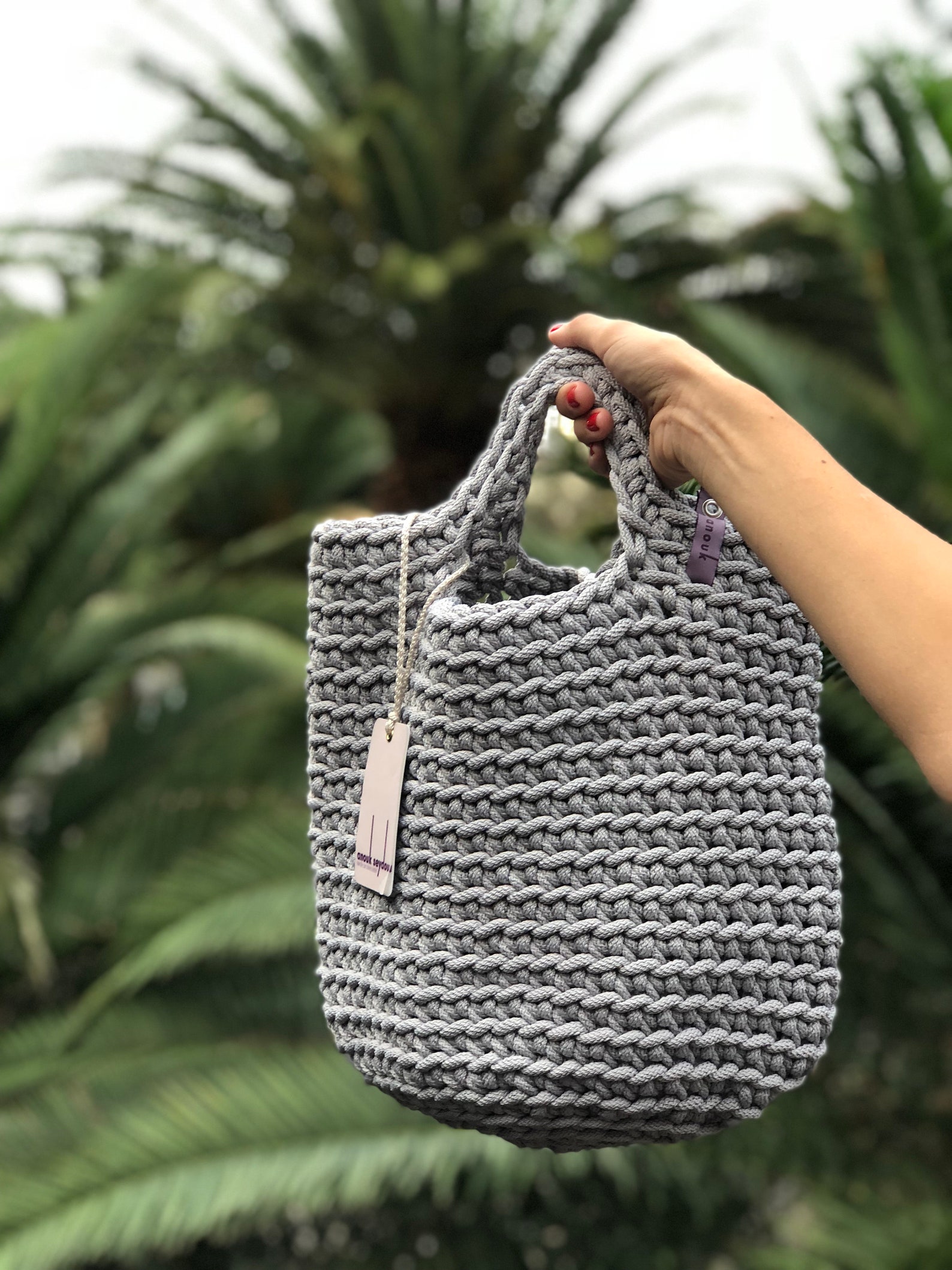 Tote Bag Scandinavian Style Crochet Tote Bag Handmade Bag | Etsy