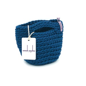 Pochette sac Style scandinave Crochet sac de soirée sac à main tricoté à la main sac à main cadeau pour elle couleur bleu marine