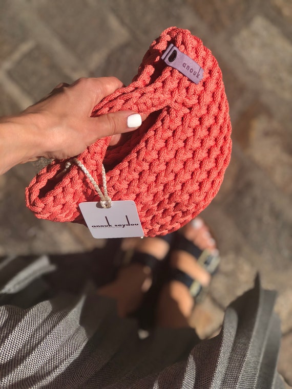 coral clutch bag and shoes