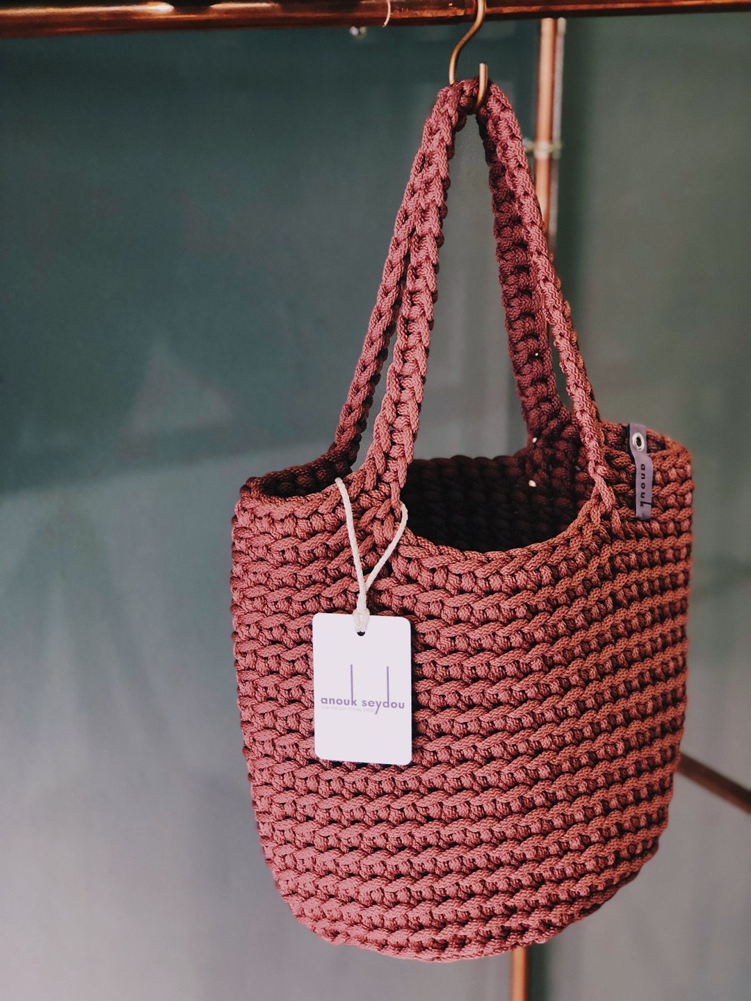 Scandinavian Style Crochet Tote Bag Handmade Knitted Handbag - Etsy