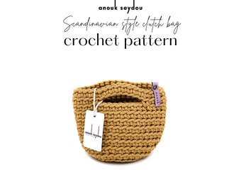 Crochet Pattern, Easy Beginner Friendly PDF Crochet Handbag Pattern, Crocheted Tote Bag, PDF Pattern, DIY Crochet Bag, Clutch Bag, Purse