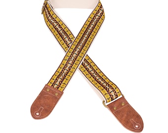 Brown x Vintage Ribbon Guitar Strap