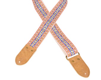 Blue X Vintage Ribbon Guitar Strap