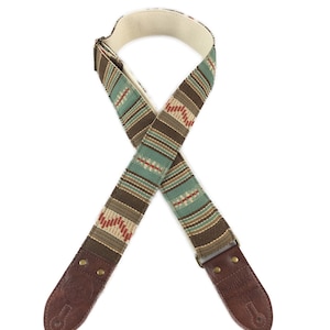 Brown & Turquoise Saddle Blanket Guitar Strap