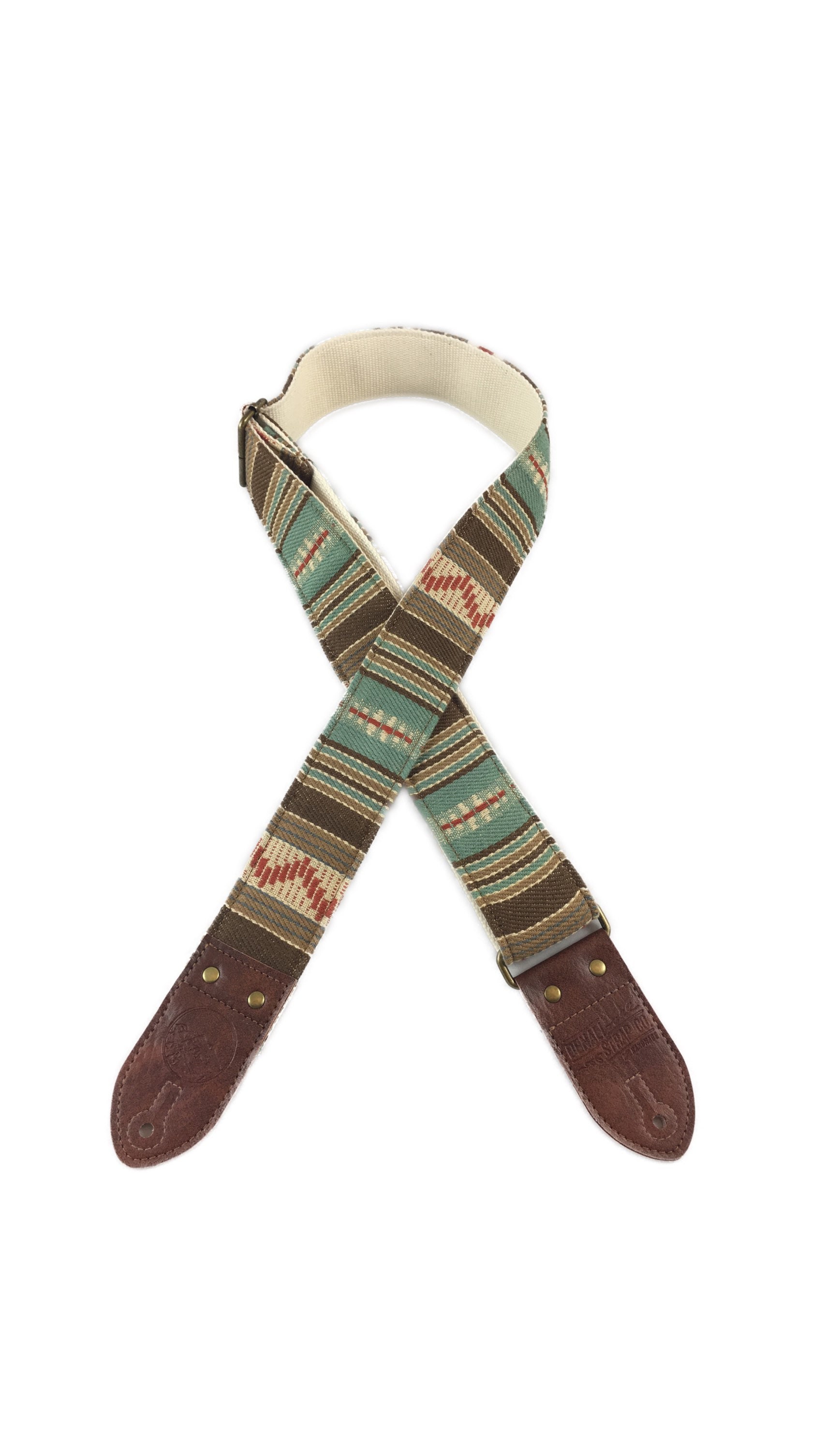 Brown & Turquoise Saddle Blanket Guitar Strap
