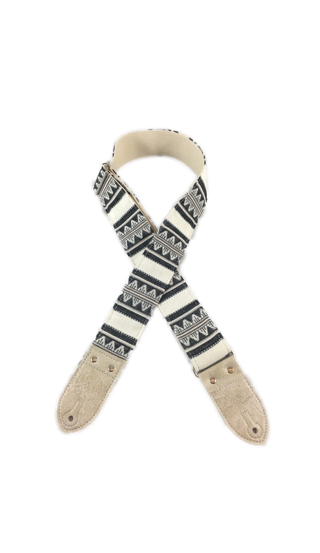 White & Black Saddle Blanket Guitar Strap Etsy